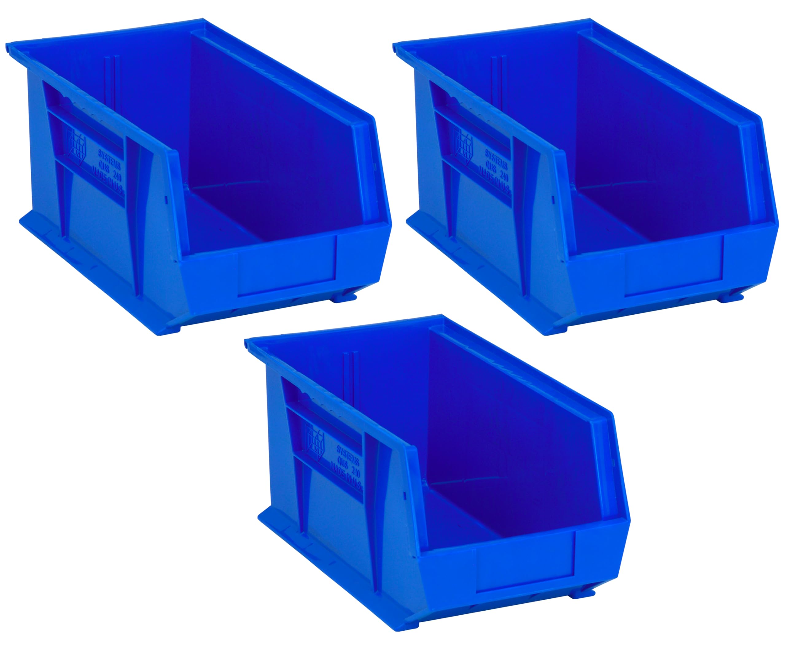 Quantum Storage Systems K-QUS240YL-3 Lot De 3 Bacs De Rangement Empilables En Plastique Jaune 35,6 X 20,3 X 17,8 Cm