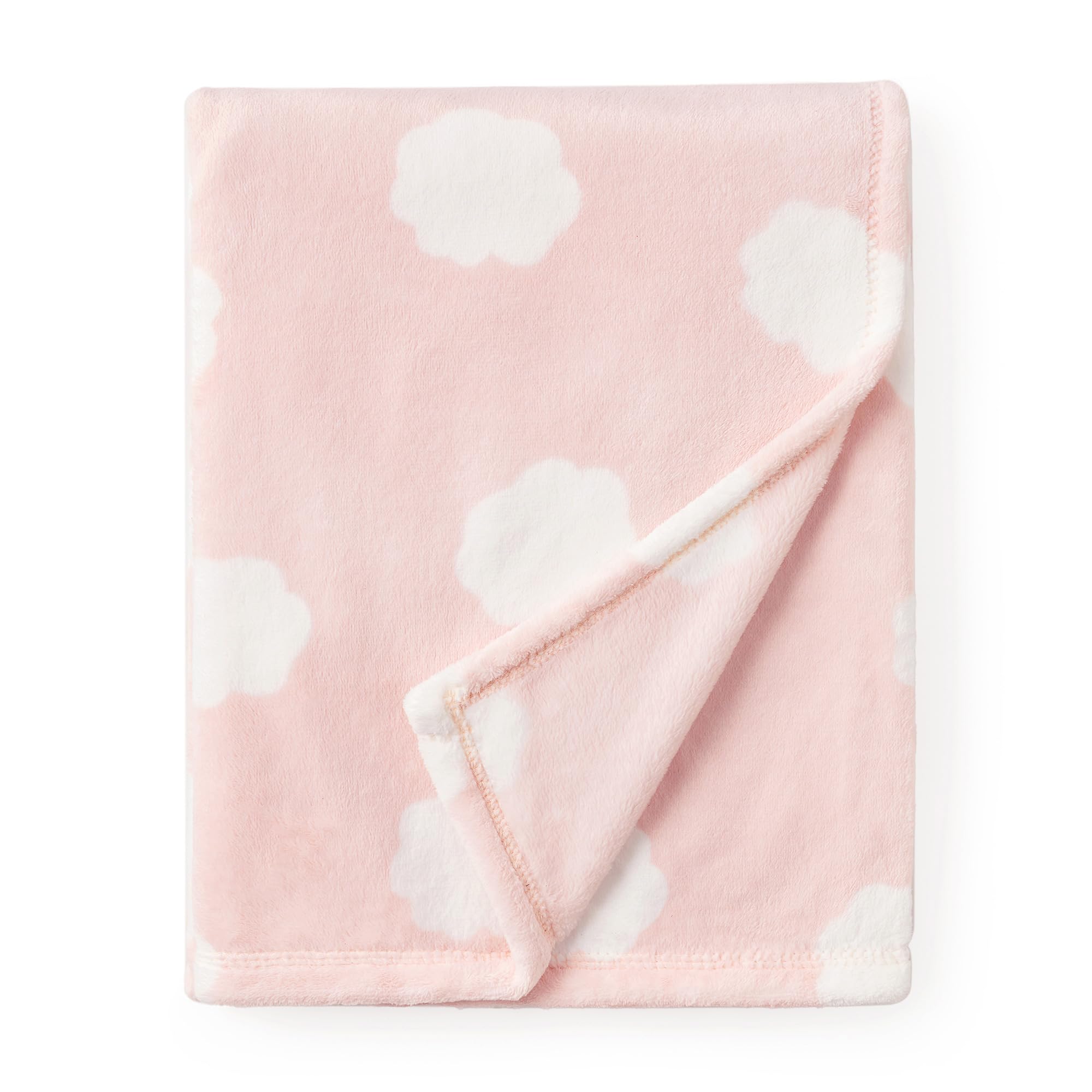 Baby Blankets for Girls and Boys, Soft Milky Plush Fleece Baby Blanket, Receiving Blankets and Swaddle Blankets for Newborns, 40 * 50 Inch, Pink Clouds
