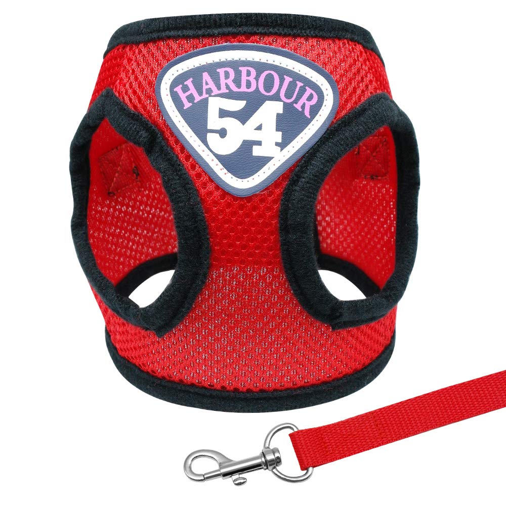 Harnais pour chien réglable rouge évite étouffement avec laisse chat M