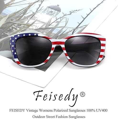 Miniatura 7 de FEISEDY Gafas de sol polarizadas vintage para mujer, estilo Jackie O Cat Eye B2451