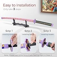 Vista 5 de Cold Blade Demon Katana - 41 Inch Anime Replica with Belt and Stand - Durable Sword Perfect for Cosplay - Nichirin Sword with Authentic Design