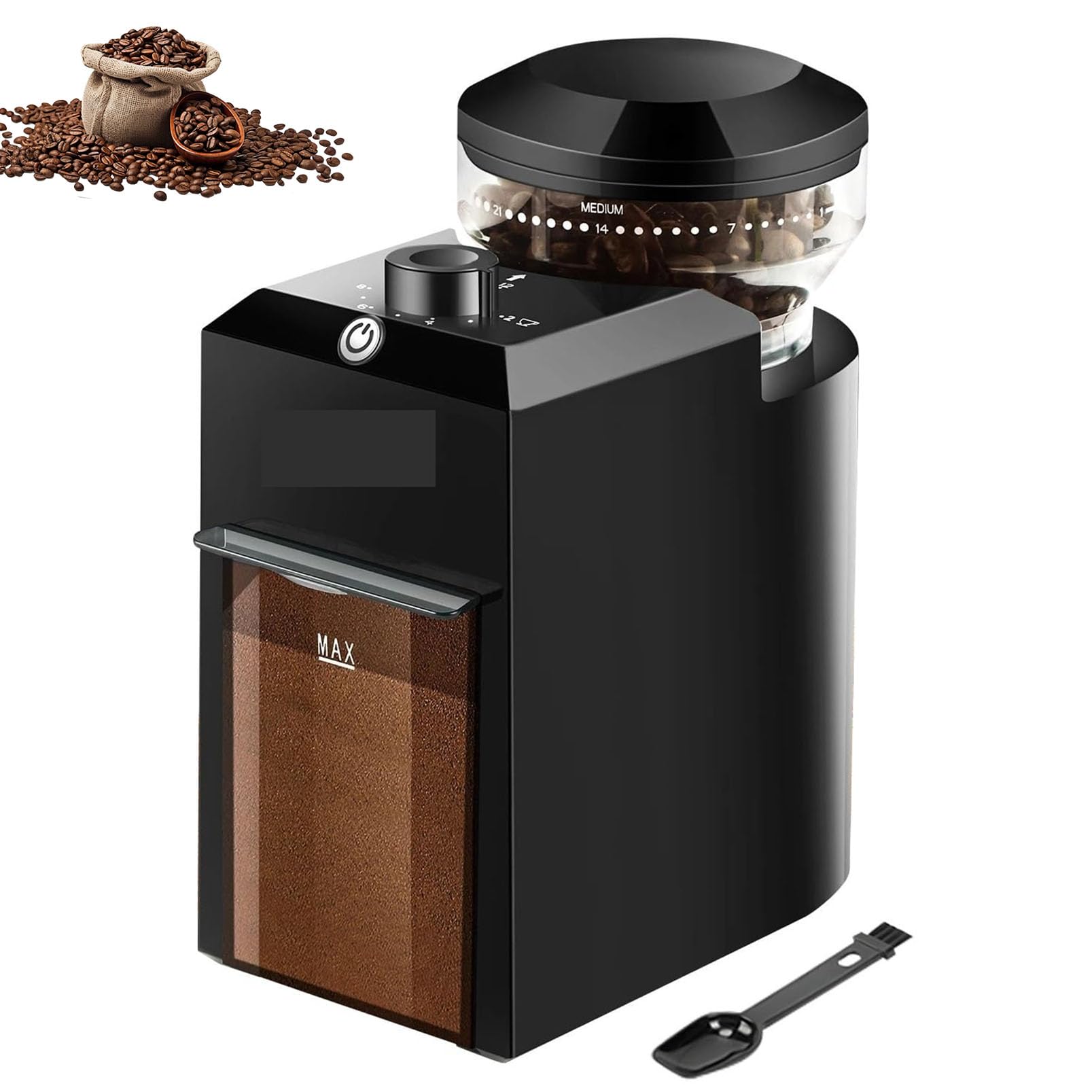 Elektryczny Młynek Do Kawy Żarnowy, Ekspres Do Kawy W Pełni Automatyczny, | Regulowana Maszyna Do Palenia Ziaren Kawy Z 28 Precyzyjnymi Ustawieniami Mielenia Kroplówki I Espresso(black)