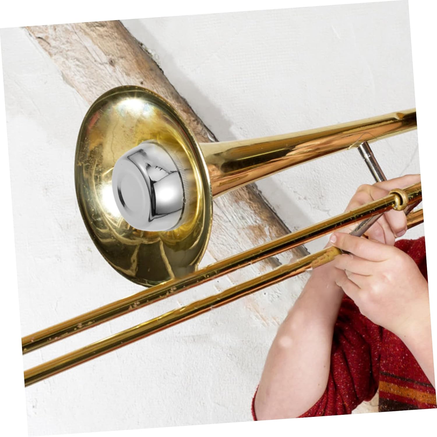 Milisten Trombone Practice Mute Long-Go Lightweight Brass Silencer Easy to Install for Quiet Instrument Practice at Home or Studio