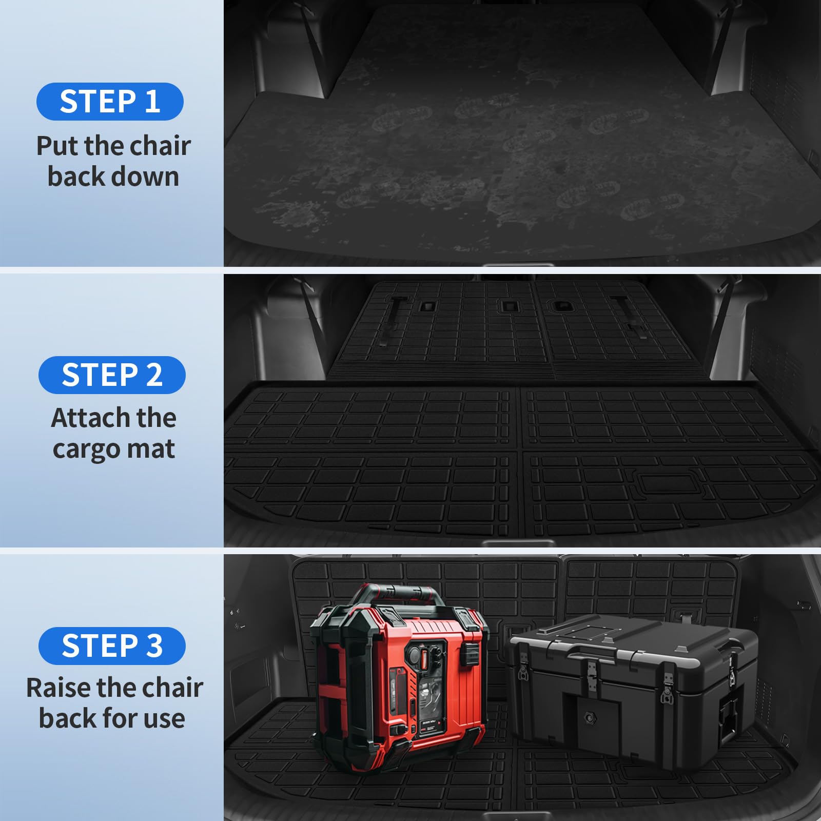 TSLDRV Floor Mats for Kia Telluride 7 Seat 2025-2020 Full Set All Weather Floor Mats for Kia Telluride — view 7