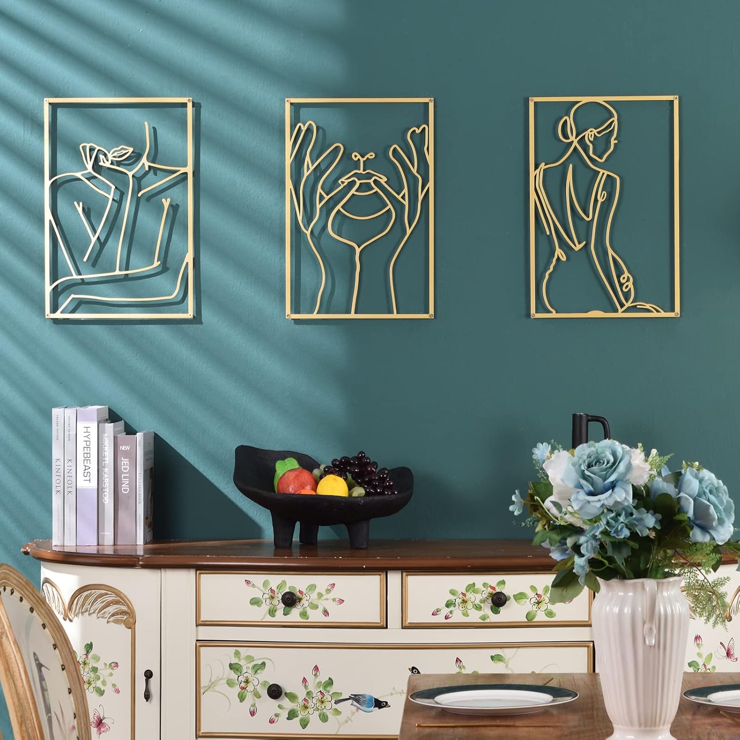 Buy Gold Wall Decor Set of 3, Real Metal Wall Art, Modern Gold Room