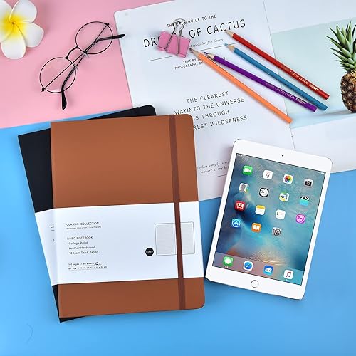 Miniatura 5 de Coopay Paquete de 12 cuadernos B5, cuadernos de composición con rayas universitarias, diarios clásicos de tapa dura para oficina, hogar, escuela,