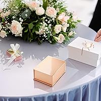 Vista 3 de Stockroom Plus Cajas de regalo para dama de honor, juego de 6, 9.5 x 7 x 4 pulgadas, oro rosa, cierre magnético oculto y tapas para regalos de dama