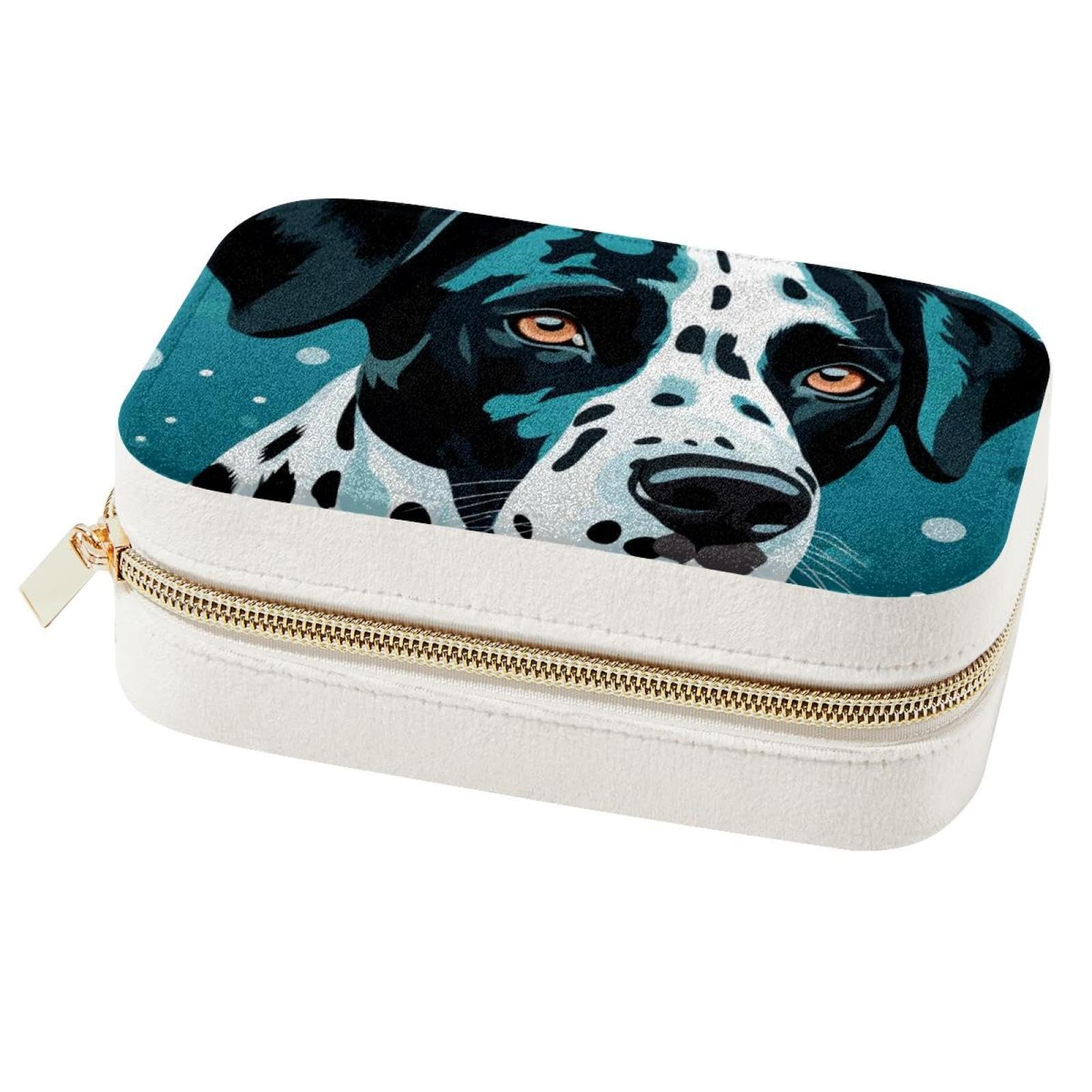 Caja de almacenamiento de joyas para mesita de noche con diseño dálmata