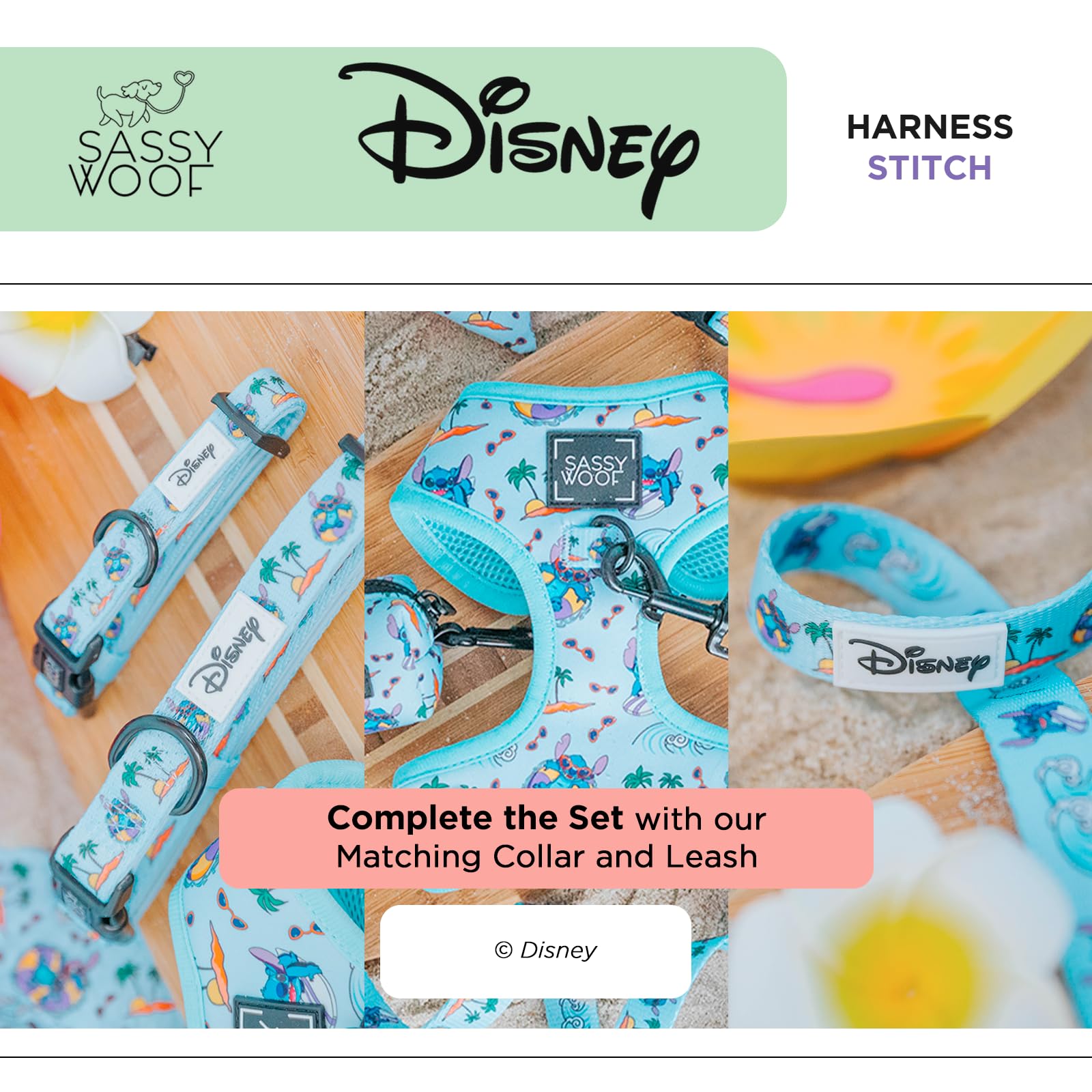Sassy Woof Dog Adjustable Harness - Disney Stitch - L