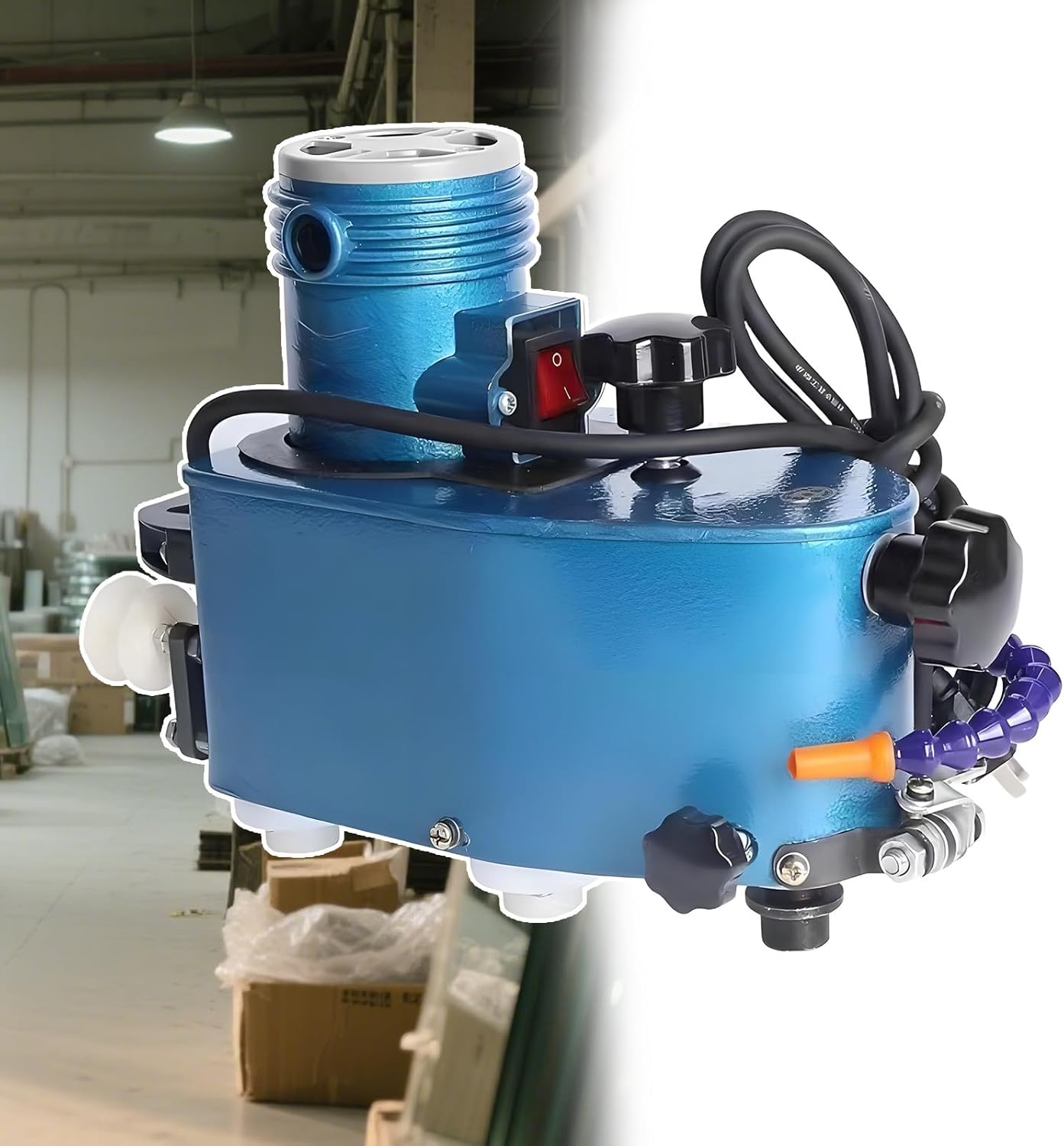 Polish Edge Machine for Plane,Curve, Electric Glass Edging Machine W/Diamond Wheels, Portable Small Edger for DIY, 800w Copper Motor, Water-Cooled No Melting, 1-3m/Min