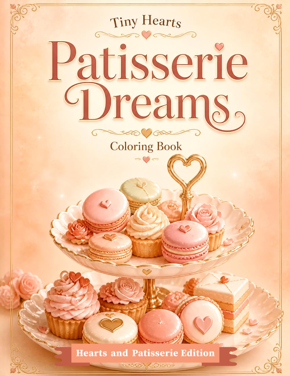Tiny Hearts: Patisserie Dreams: A Relaxing Dessert and Bakery Coloring Book with Macarons, Cupcakes, Cakes, Croissants, Pastry Boxes, and Heart ... and Teens (Tiny Hearts Cozy Collection)