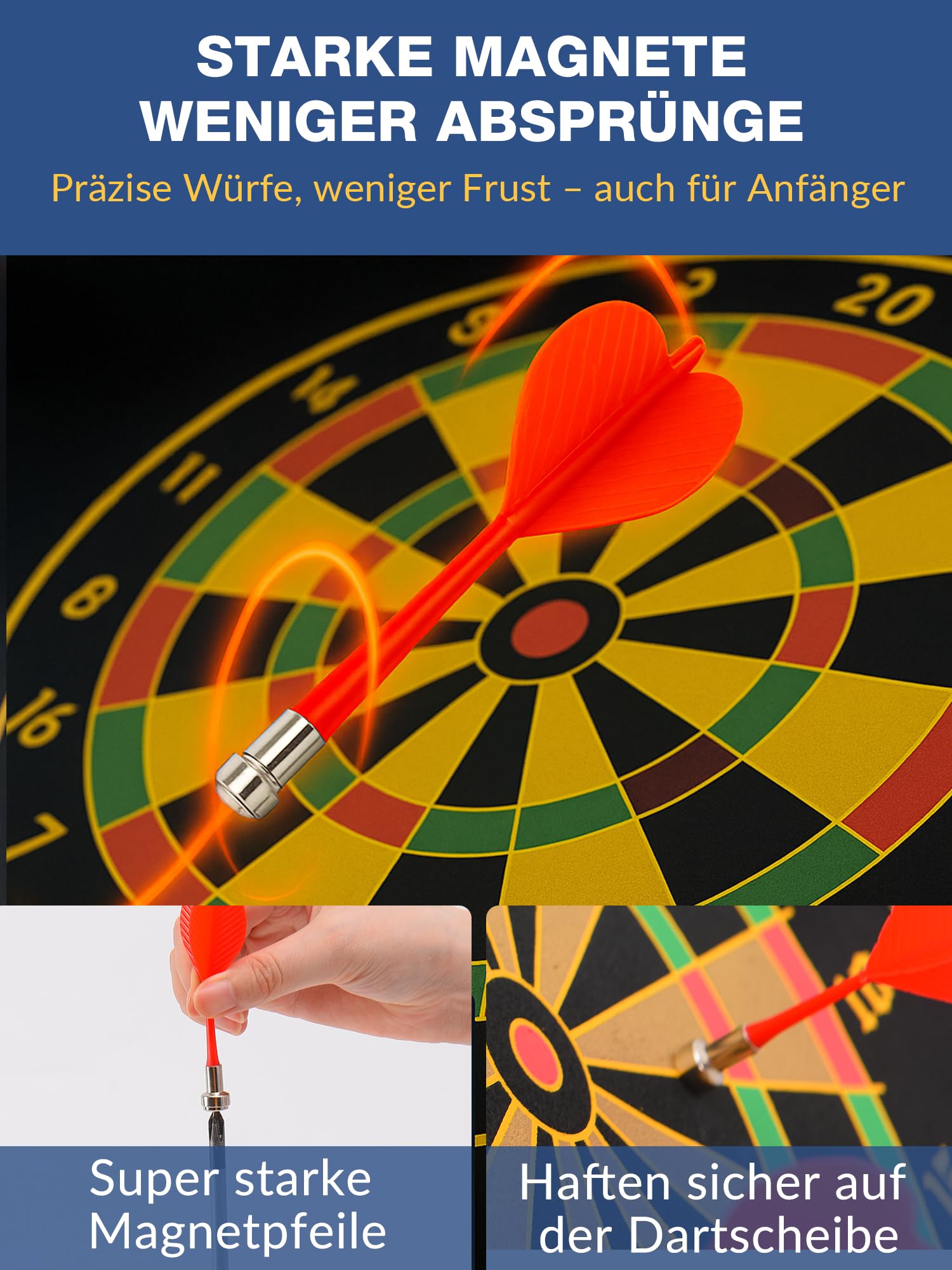 BATURU Magnetische Dartscheibe für Kinder ab 4 Jahren, doppelseitiges Magnet Dartboard mit 12 sicheren Darts, Geschenk für Jungen zum Geburtstag und Weihnachten, Indoor Outdoor Spiele