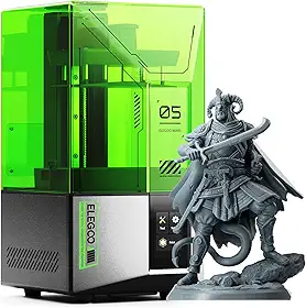 ELEGOO Impressora 3D de Resina Mars 5, Sensor Mecânico Inteligente, Nivelamento Automático, LCD Monocromático 4K de 6,6, Tamanho de Impressão de 5,91 x 5,65 x 3,53 Inches