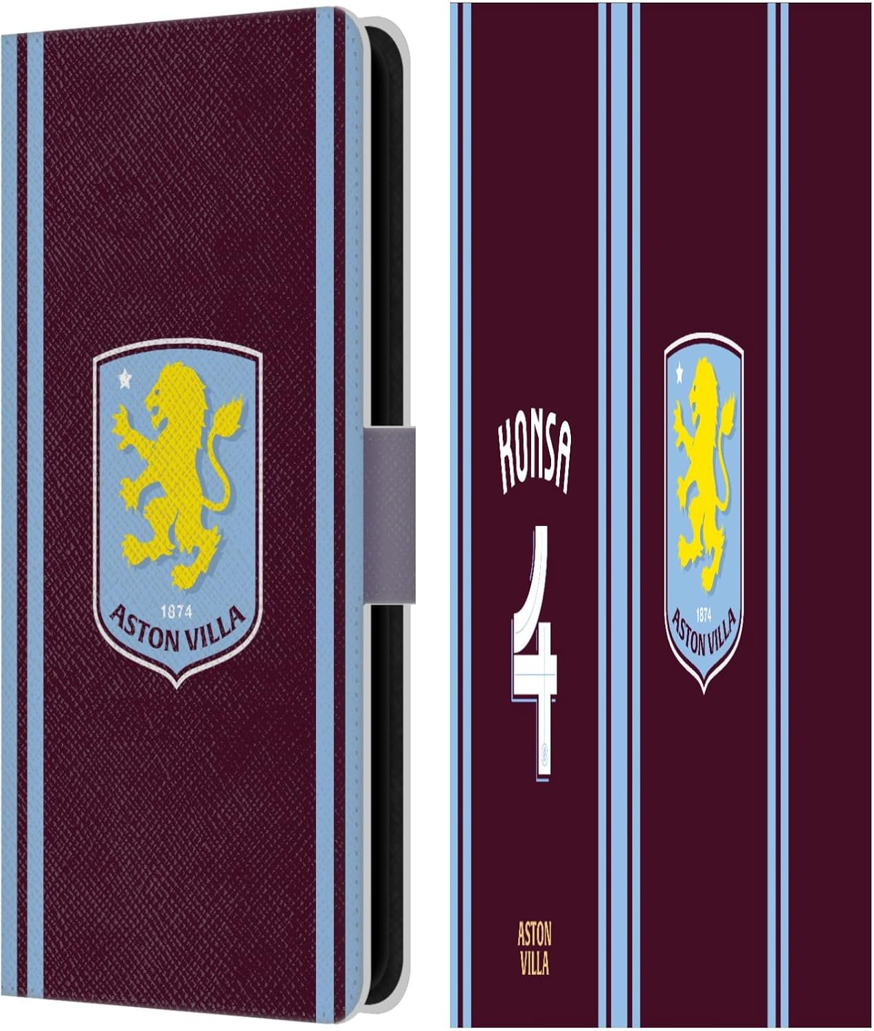 Head Case Designs Officially Licensed Aston Villa Football Club Ezri Konsa 2024/25 Crest Player Kit Leather Book Wallet Case Cover Compatible with Samsung Galaxy S23 FE 5G