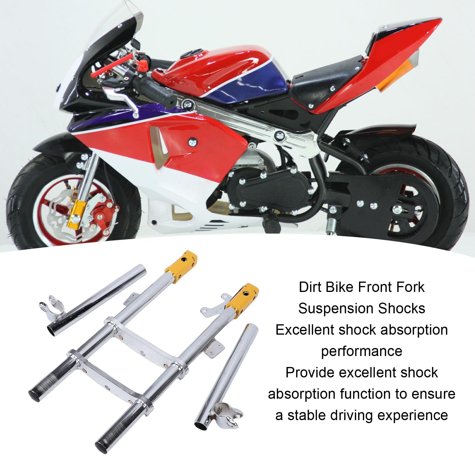 Aramox Fourche Avant à Suspension, Jeu de Suspension de Fourche Avant pour Moto pour 47ml 49ml Minimoto Mini Dirt Bike Quad Pocket Bike
