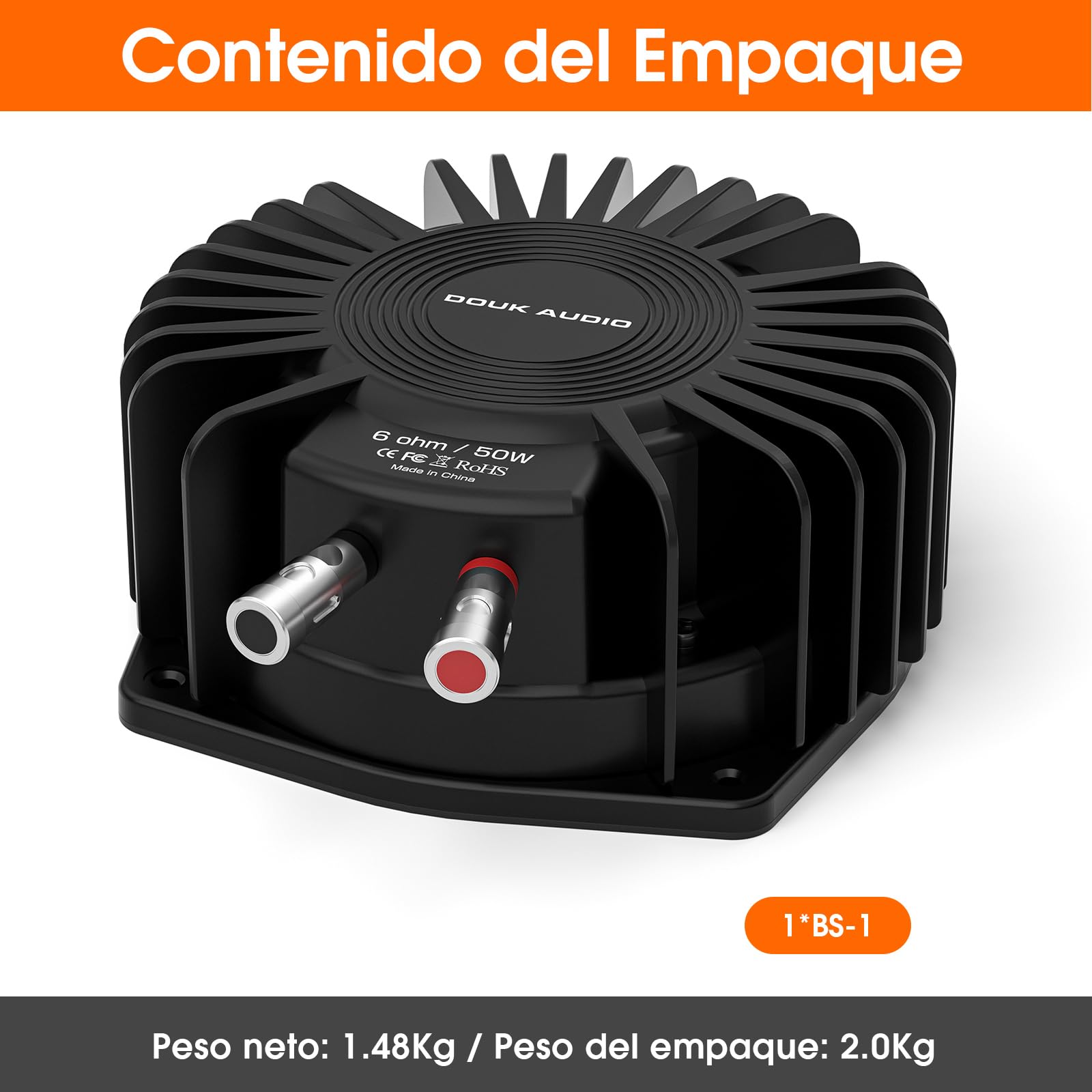 Douk Audio BS-1 Bass Shaker: 50 W de alta potencia Buttkicker - Transductor táctil - Bajos de subwoofer para cine en casa, audio de coche y silla de juegos con inmersión por vibración (1 par)