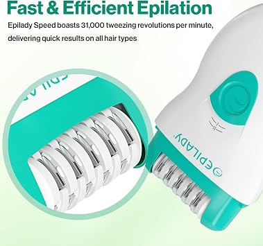 Epilady Face & Body Hair Removal Device Bundle, Speed Corded Electric Epilator for Women with Facial Hair Remover, Epilator for Legs, Arms, Underarms, Face & Bikini Line, Long-Lasting Hair Removal