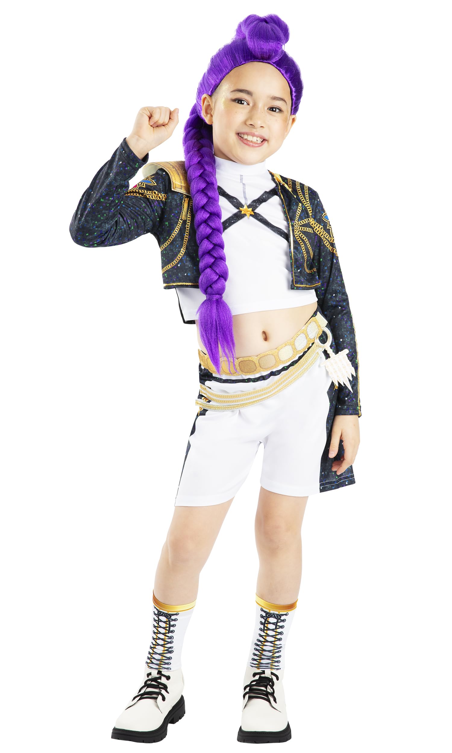 Rubies Official Netflix K-Pop Demon Hunters Deluxe Rumi Golden Child Costume, Kids Fancy Dress