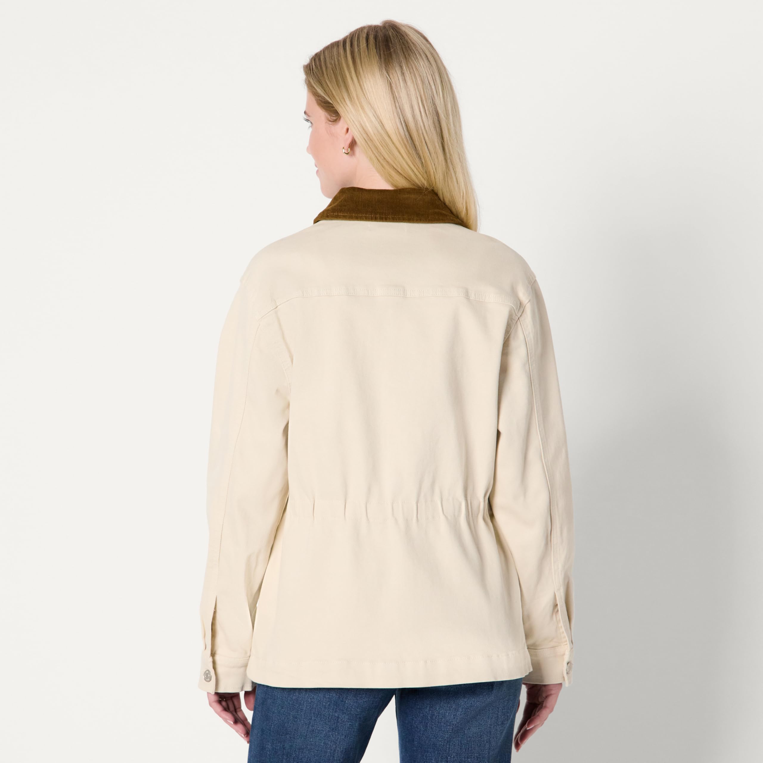 Amazon Essentials Mujer Chaqueta Barn Vaquera de Cintura Ceñida y Baja Elasticidad de Corte Estándar