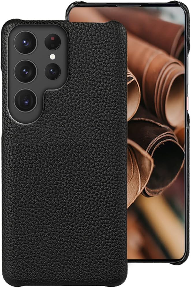 Amazon.co.jp: Samsung Galaxy S23 Ultra 対応 ケース 本革 レザー