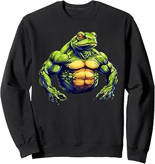 Muscular Frog Powerlifting Weightlifting Gym Workout Sweatshirt