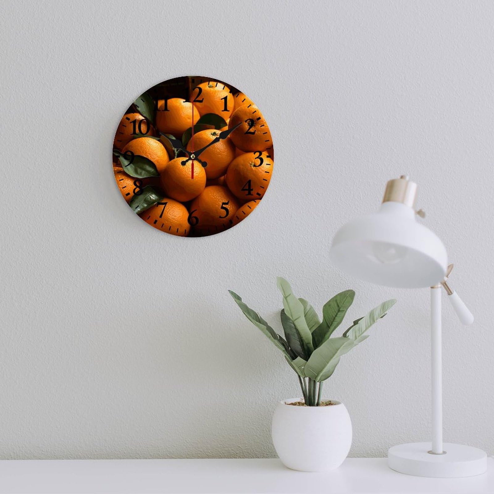 Orange Clock 10-Inch Lemons \u0026 Oranges Silent Wall Clock - Battery Operated  Kitchen Decor Fruit Theme Wall Clock, image size:1600x1600