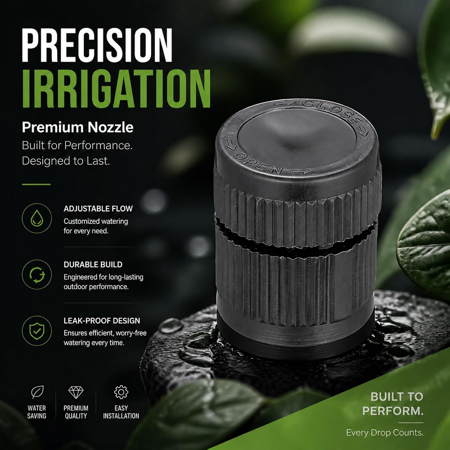 10 Pack Adjustable Flow Mushroom Bubbler Sprinkler Heads, 1/2 Inch Male Thread Drip Irrigation Emitters for Garden, Trees and Shrubs Watering System