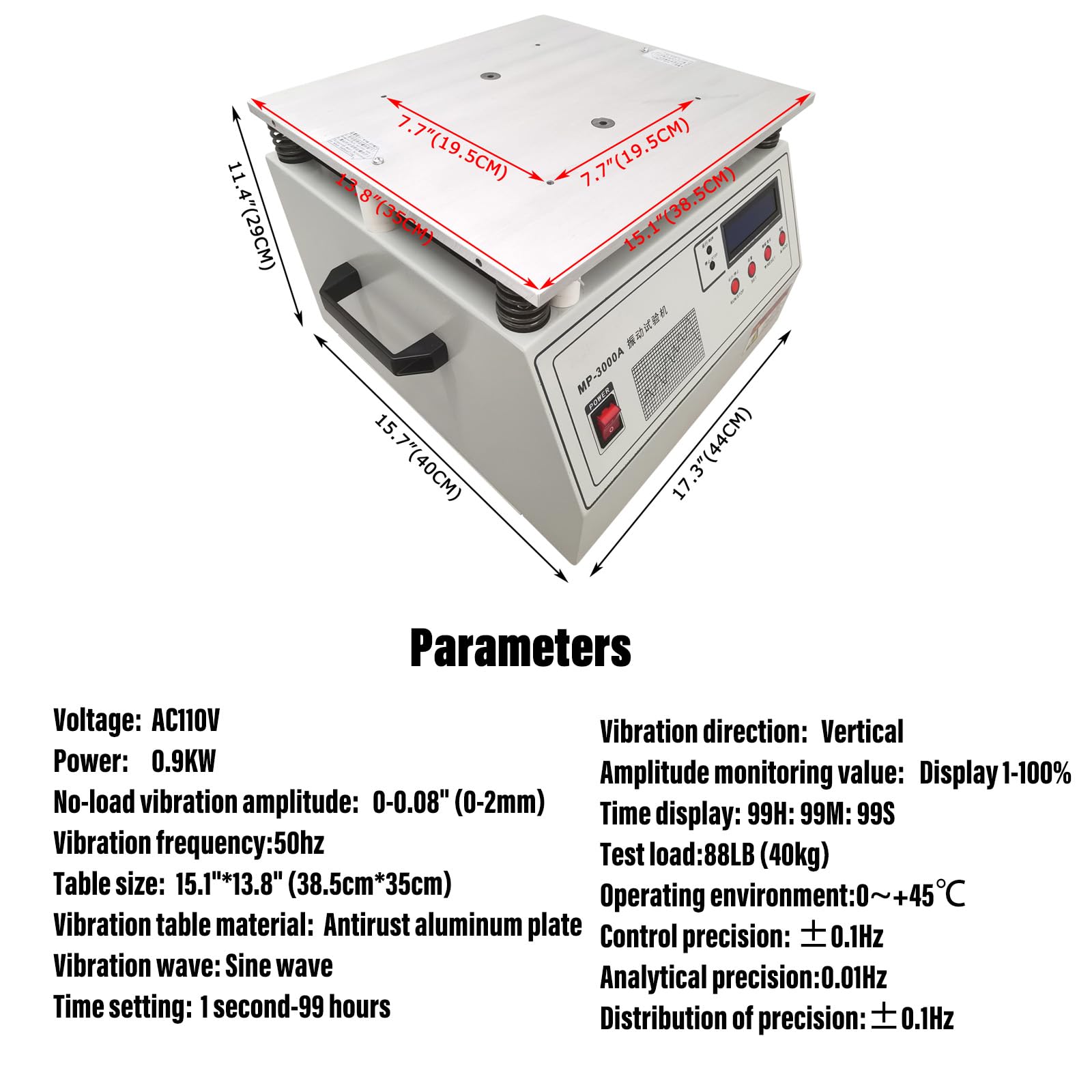 WYDDDARY 900W Electromagnetic Fixed Frequency Vertical Vibration Test Table 15.1