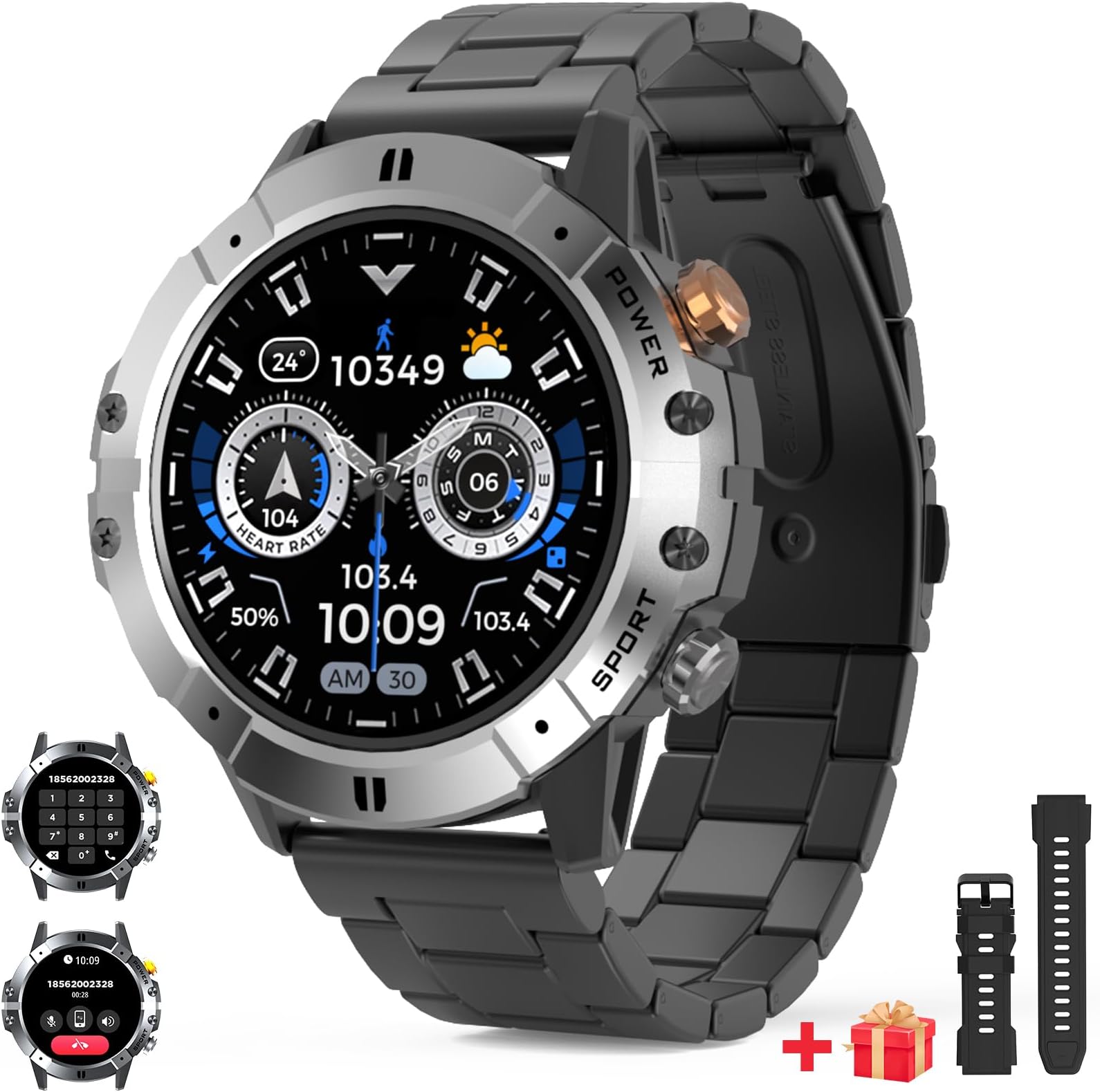 Smartwatch Blackview W50 Uomo - 1.39'', Chiamate Bluetooth, 100 Modalità Sport, IP68 - Foto 13