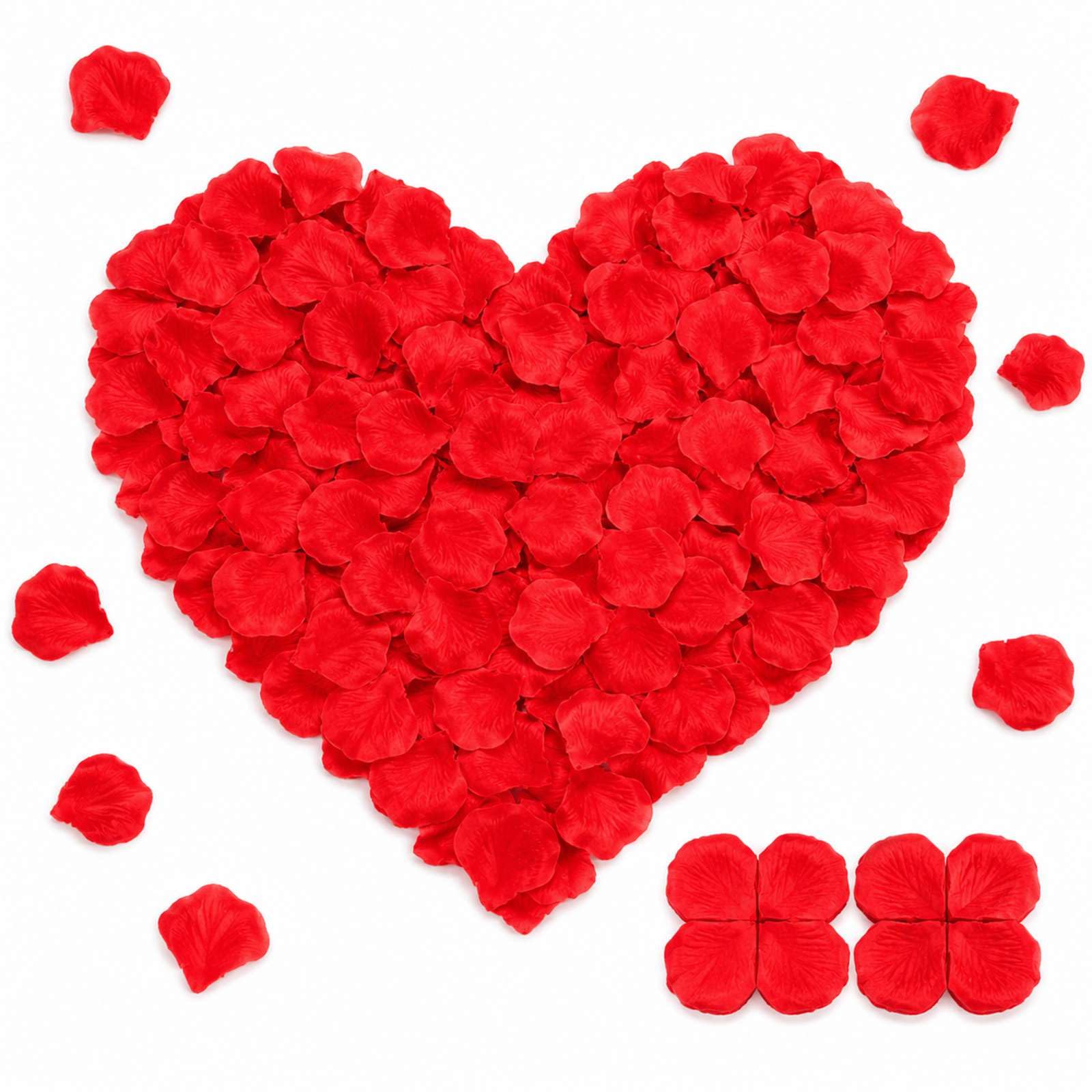 Red Artificial Rose Petals, 2000-Piece Loose Floral Table Decorations