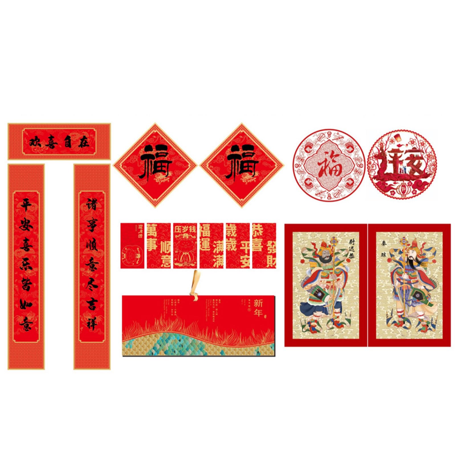 Buxuaaaa Dragon Year Couplets Set for 2024 Celebrate the New Year in the New Spirit Red Envelopes Party Supplies