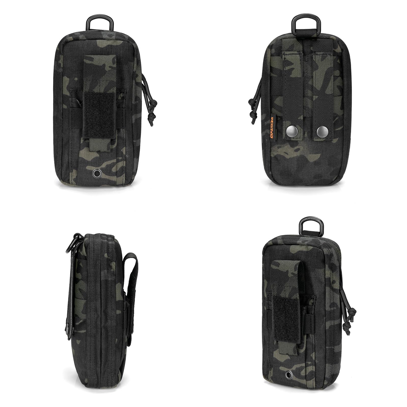 EXCELLENT ELITE SPANKER Sac de premiers secours Molle Petite pochette tactique IFAK Pochette médicale pour garrot Pochette de survie militaire (Camouflage Noir)
