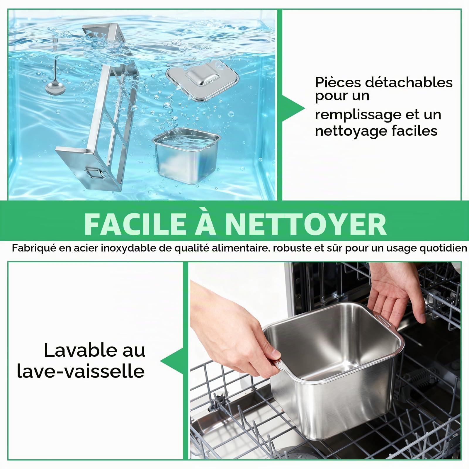 Conteneur à Ingrédients, 6×2L Bacs en Acier Inoxydable avec Couvercles & Cuillères, Station de Garnitures 6 Compartiments pour Ingrédients et Toppings, Accessoire Pizza pour Cuisine & Restauration