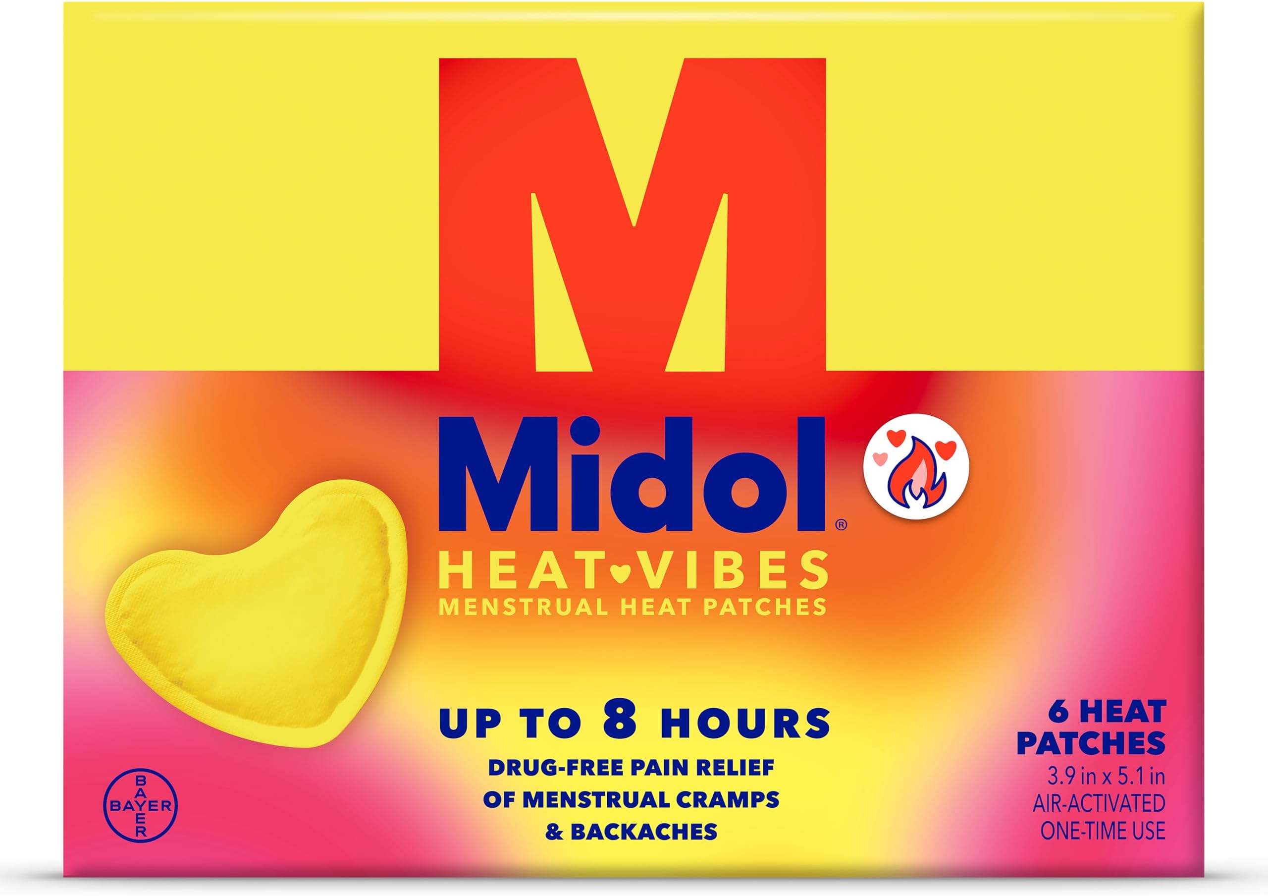 - Heat Vibes Menstrual Pain Relief Heat Patches - 6 Count Pack for Period Cramps and Backache