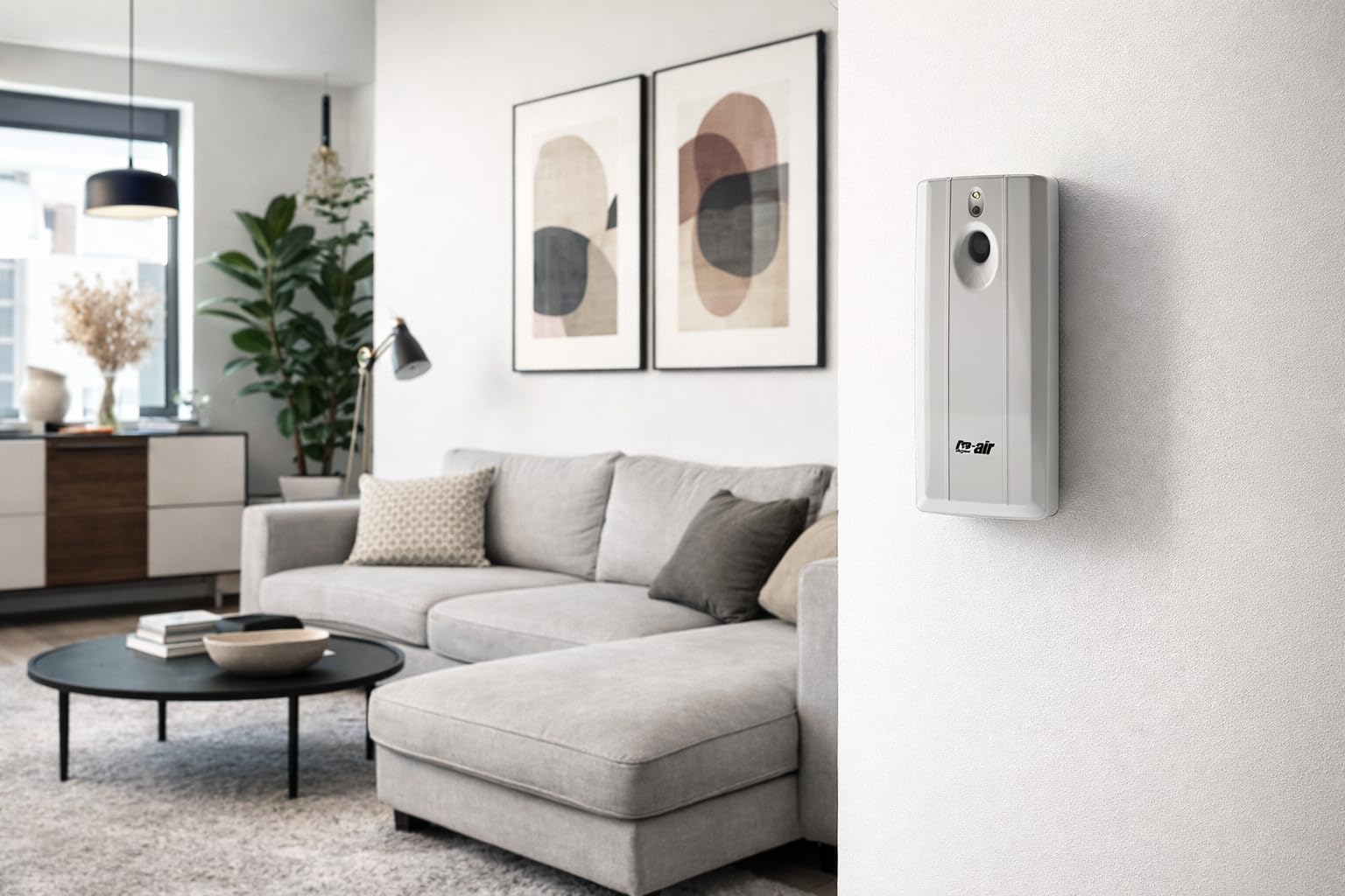 Dispensador Automático de Ambientador en Aerosol con Recambio Pro-Air - Difusor Programable para Hogar Baño Oficina Negocio Clínicas Gimnasios (Capuccino Vienés, Difusor + Recarga)