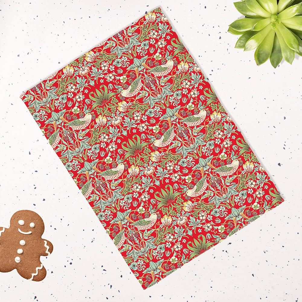 Lesser & Pavey Red The Leonardo Collection Lp94971 William Morris Strawberry Thief Tea Towel