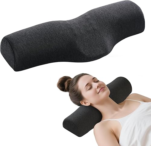 Almohada cervical cervical para dormir, almohada cervical para aliviar el dolor de cuello, diseño ergonómico con soporte de columna cervical.