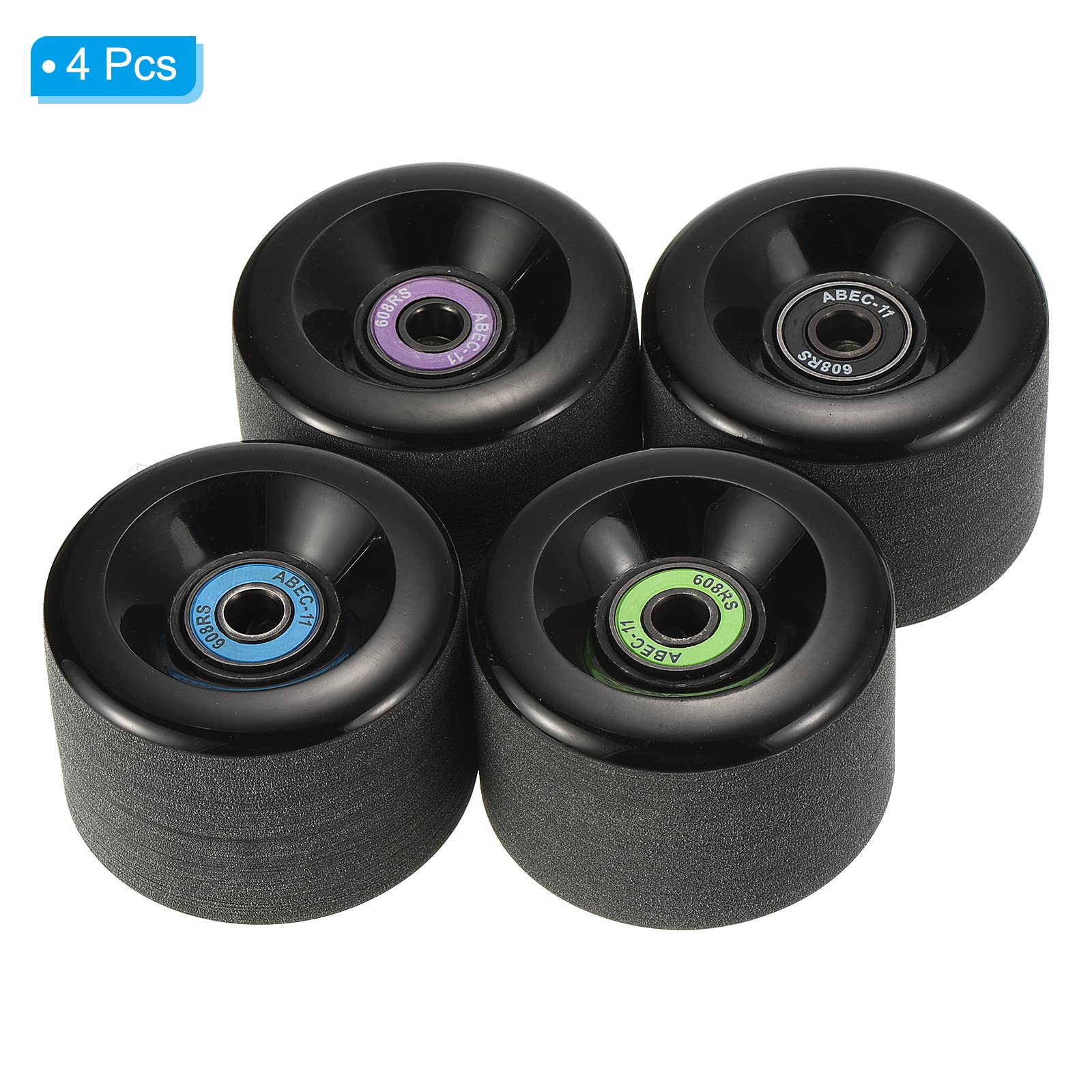 PATIKIL 65mm 78A Longboard Roues Doux, 4 Paquet Croiseur Roues Rue
