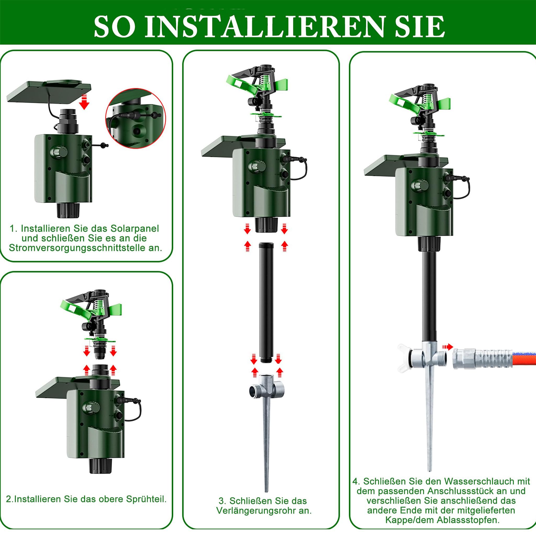 Ahuyentador de animales, repelente de gatos con agua, para jardín, detector de movimiento PIR, carga USB y solar en dos modos, ahuyentador de pájaros, ahuyentador de aves, ahuyentador de aves, defensa