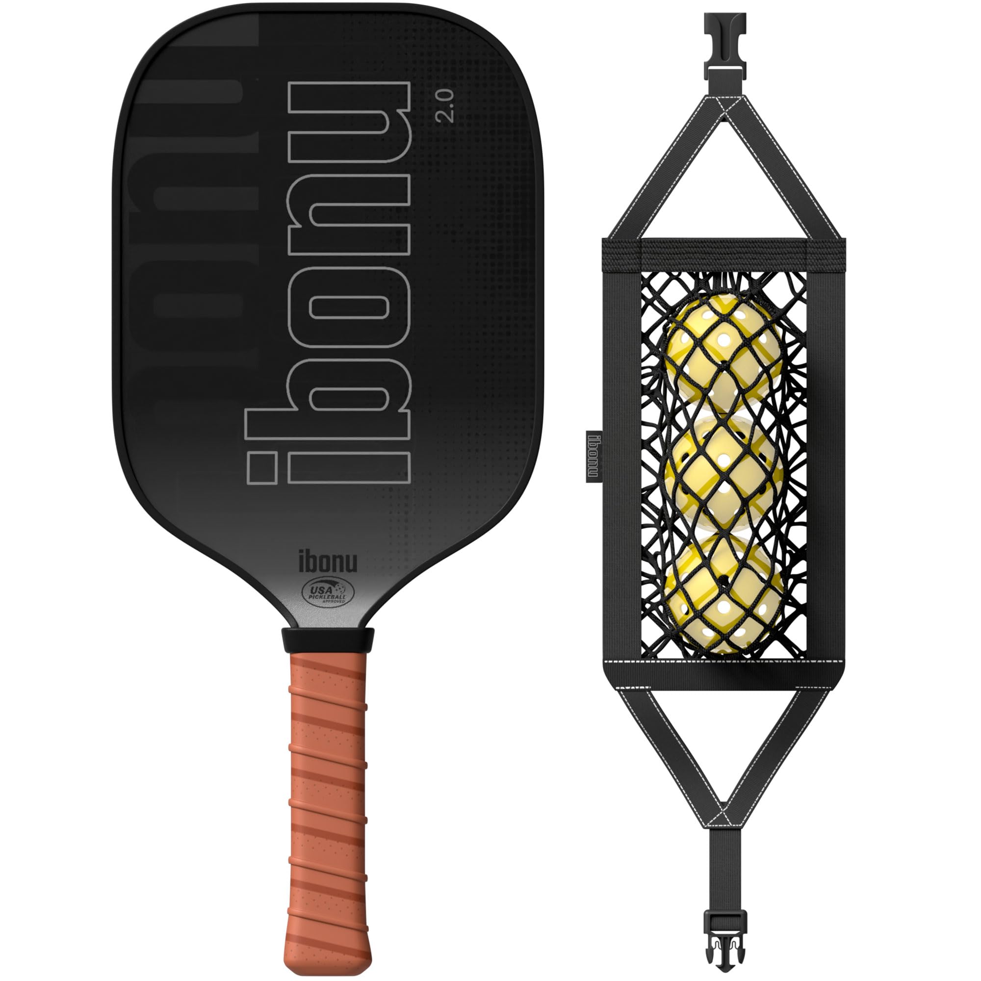 ibonu USAPA Approved Pickleball Paddle with Carrying Bag - Pickleball Paddles 3K Carbon Fiber for Beginner & Advanced Players - Polypropylene Honeycomb Core