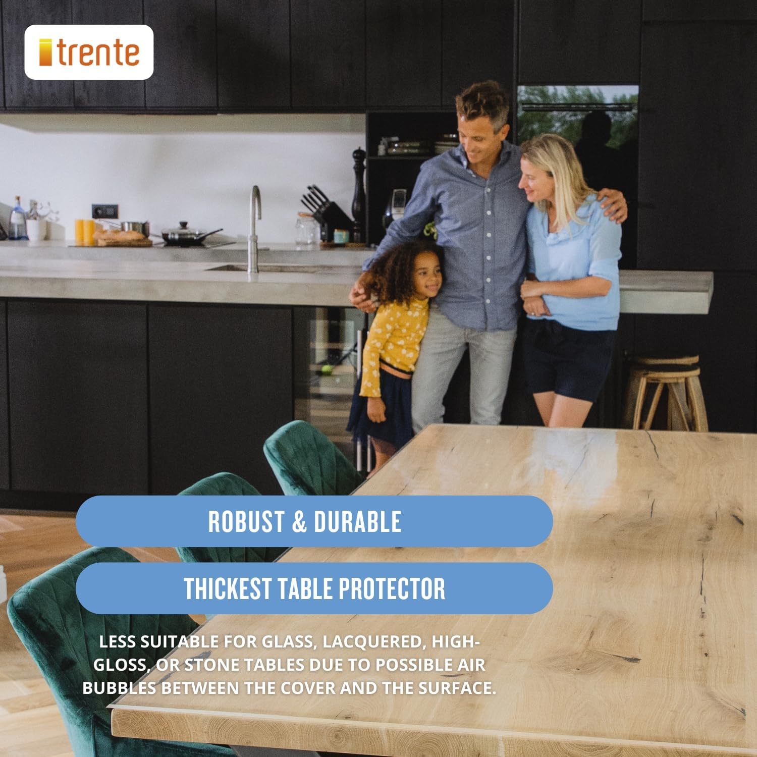 Clear Table Cover Protector, 36x60 inch, Premium Quality with 3 Mm Thickness, Stain Resistant Dining Pad with Beveled Edges, Washable Tablecloth, Fitted Clear Desk Cover for Indoor & Outdoor Use