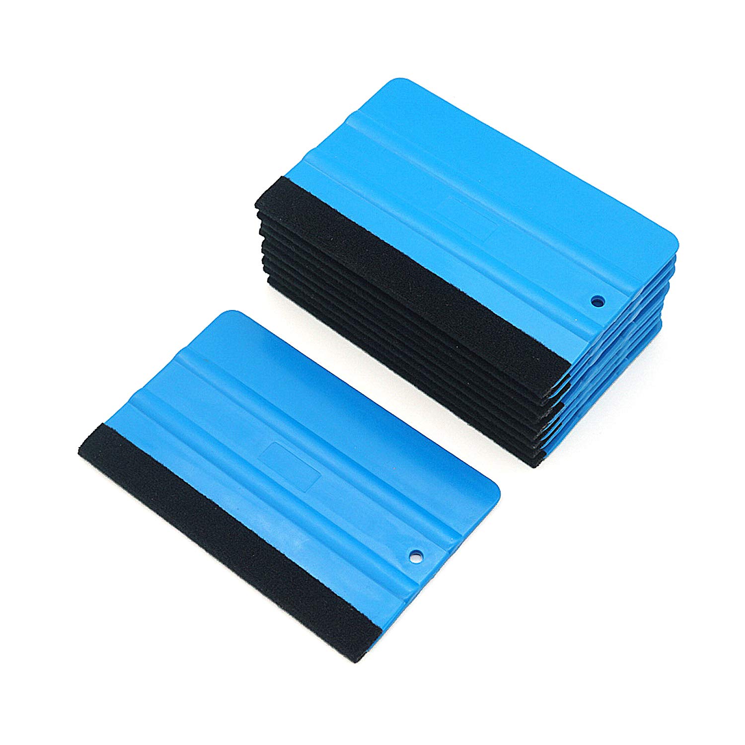 10 Pack Automotive Vinyl Wrap Felt Squeegee Soft Scraper Car Wrapping Tool Kits with Micro Fiber Felt for Auto Vinyl Wrap, Window Tint, Wallpaper Installation, 5Inch