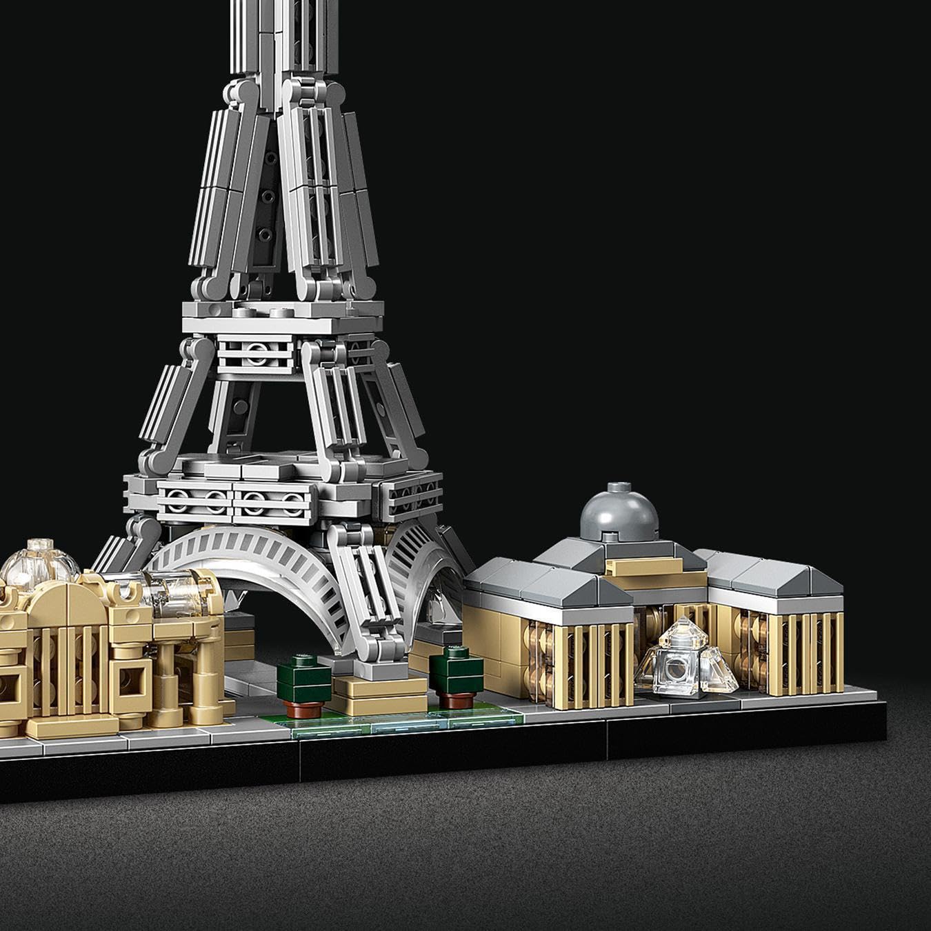 LEGO Architecture — Paryż, Panorama Miasta do Zbudowania, w tym: Wieża Eiffla, Łuk Triumfalny i Luwr, Dekoracje do Domu i Ozdoba do Biura, Pomysł na Kreatywny Prezent, 21044