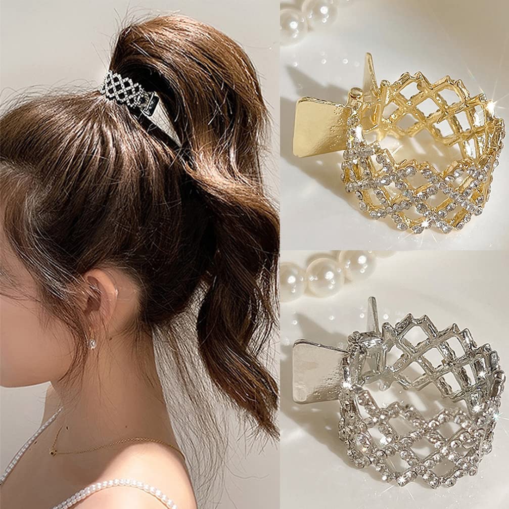 2023 New Pearl Rhinestone Hair Claws Girl High Ponytail Clip Fixed Hairpin Claw Clip Advanced Sense Hair accessories Headwear for Women Men Hair Accessories Styling Jewelry Tools