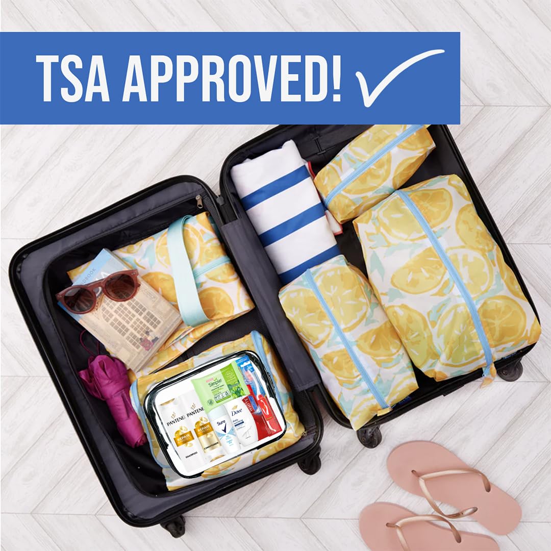 Mini set di articoli da toeletta da viaggio da donna, essenziali per ospedale, materinty, campeggio, vacanze e vacanze, articoli da toeletta da viaggio inferiori a 100 ml, borsa da viaggio trasparente