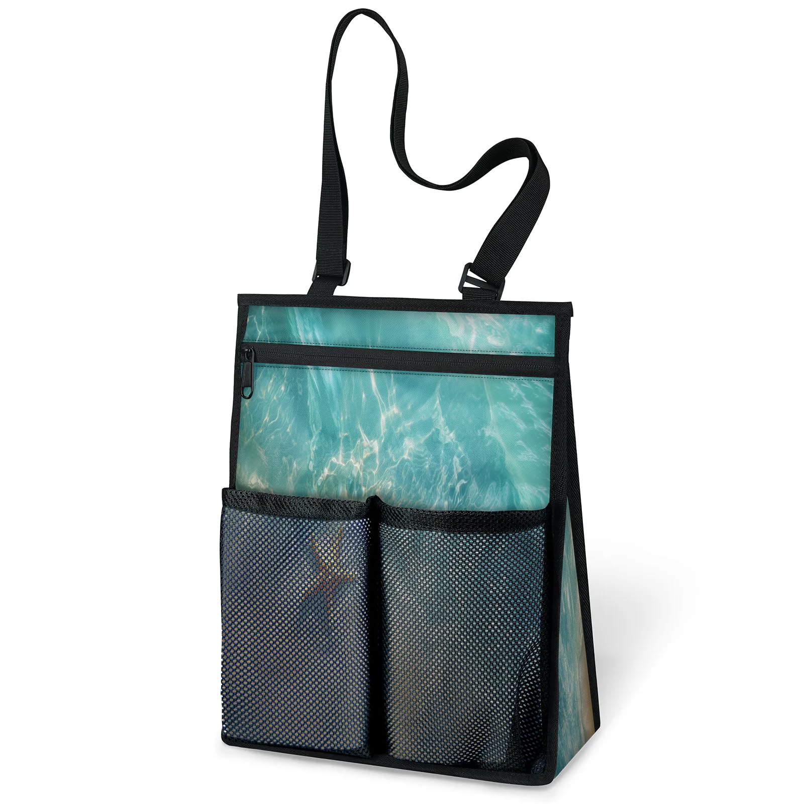 Ourtheme Starfish Sea Beach Portable Shower Bag for Travel Gym Camp Beach Tote Shower Caddy Bags Hanging Toiletry