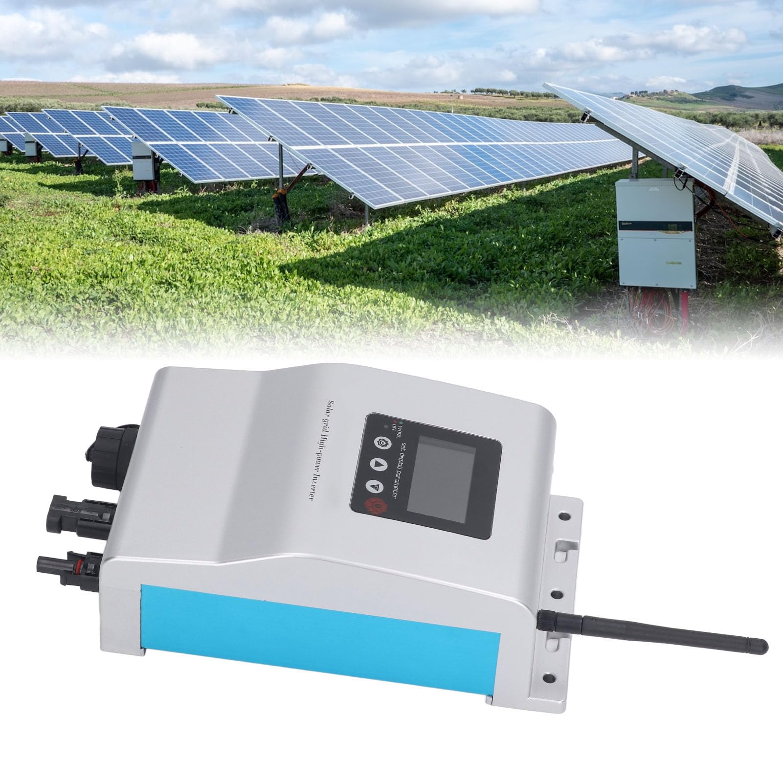 Hyuduo Micro Inverter Solare Connesso Alla Rete Micro Inverter in Lega di Alluminio Efficienza Al 94% WiFi Bluetooth Controllo APP Onda Sinusoidale Pura per Utenti Domestici di Energia Solare (800W)