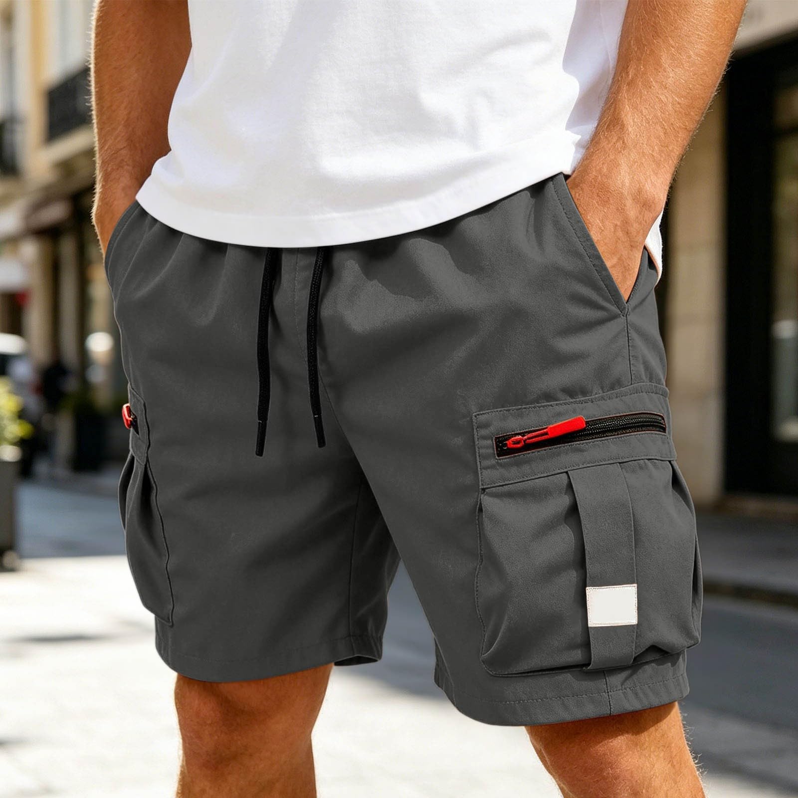 Pantalones Cortos Cargo Hombre Elástico Múltiples Bolsillos S-3XL