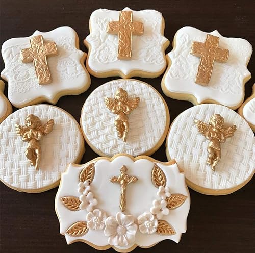 Miniatura 2 de JeVenis 2 piezas de decoración de cupcakes de cruz de gran tamaño – molde para pastel de bautismo y pastel para baby shower y fiesta de boda