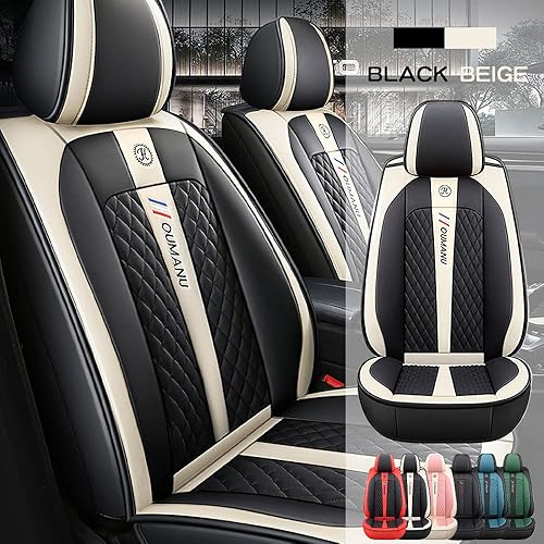 Fundas de asiento de automóvil para Nissan 370Z 2009-2020 2 asientos, impermeables, de piel sintética, accesorios (fila delantera estándar, negro
